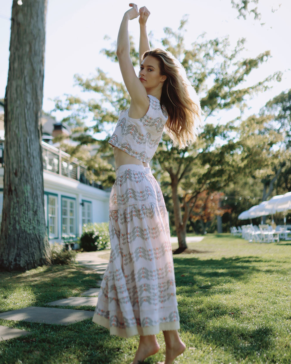 Vanessa Skirt in Floral Trellis