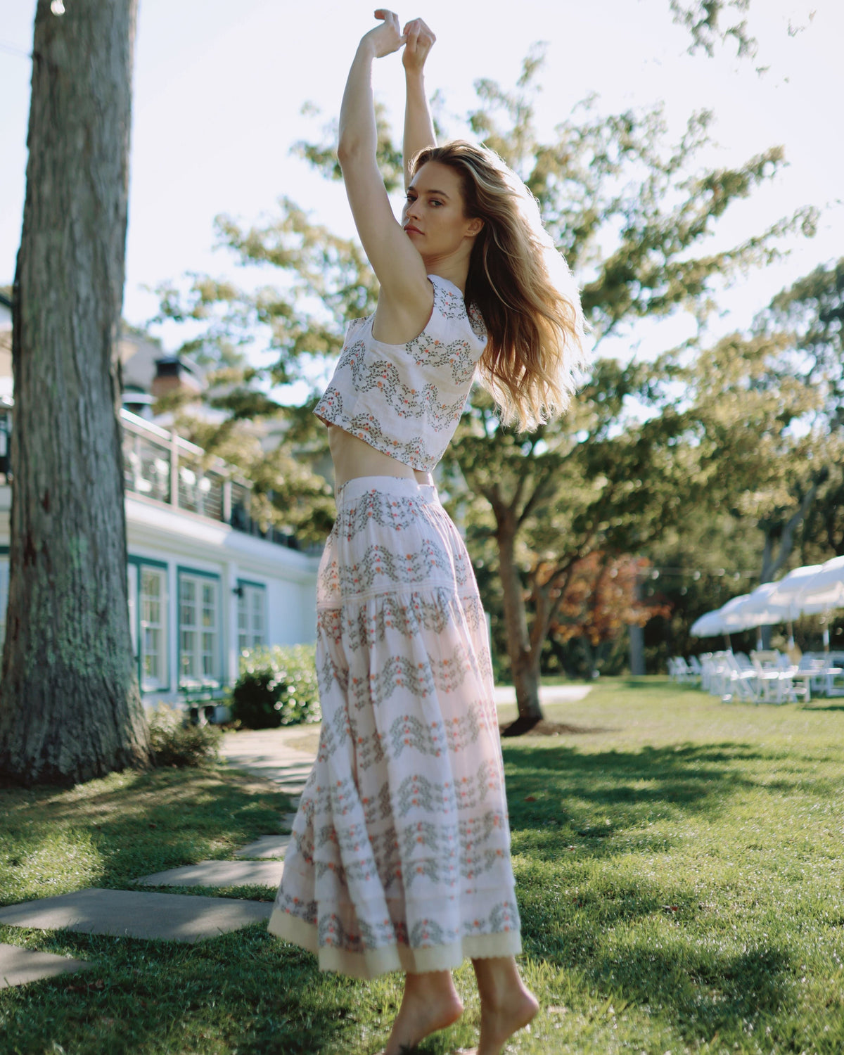 Vanessa Skirt in Floral Trellis