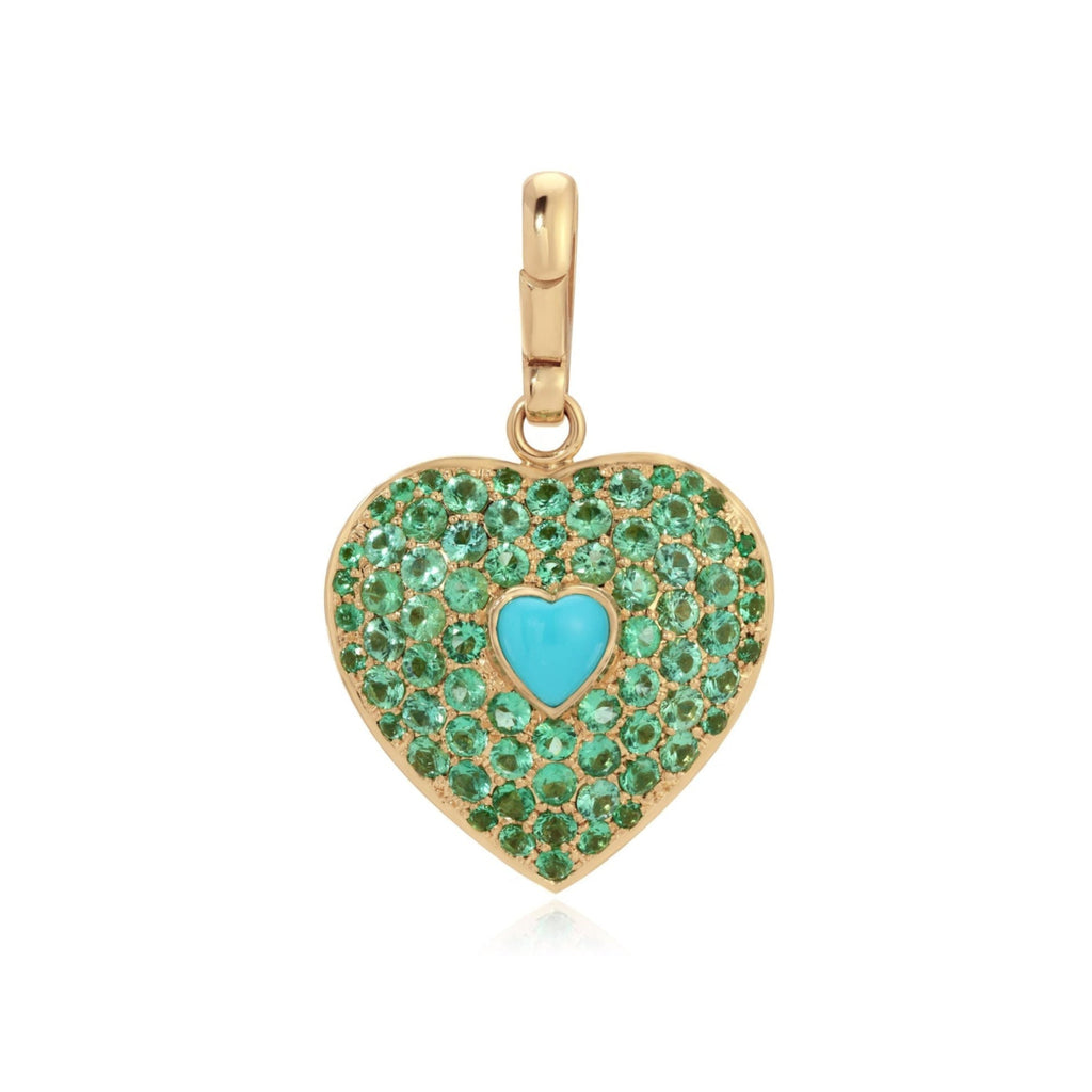 Palm Heart with Turquoise Charm