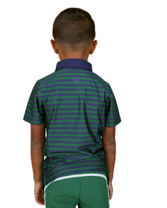 GB Stripe Polo Shirt in Navy & Dark Green