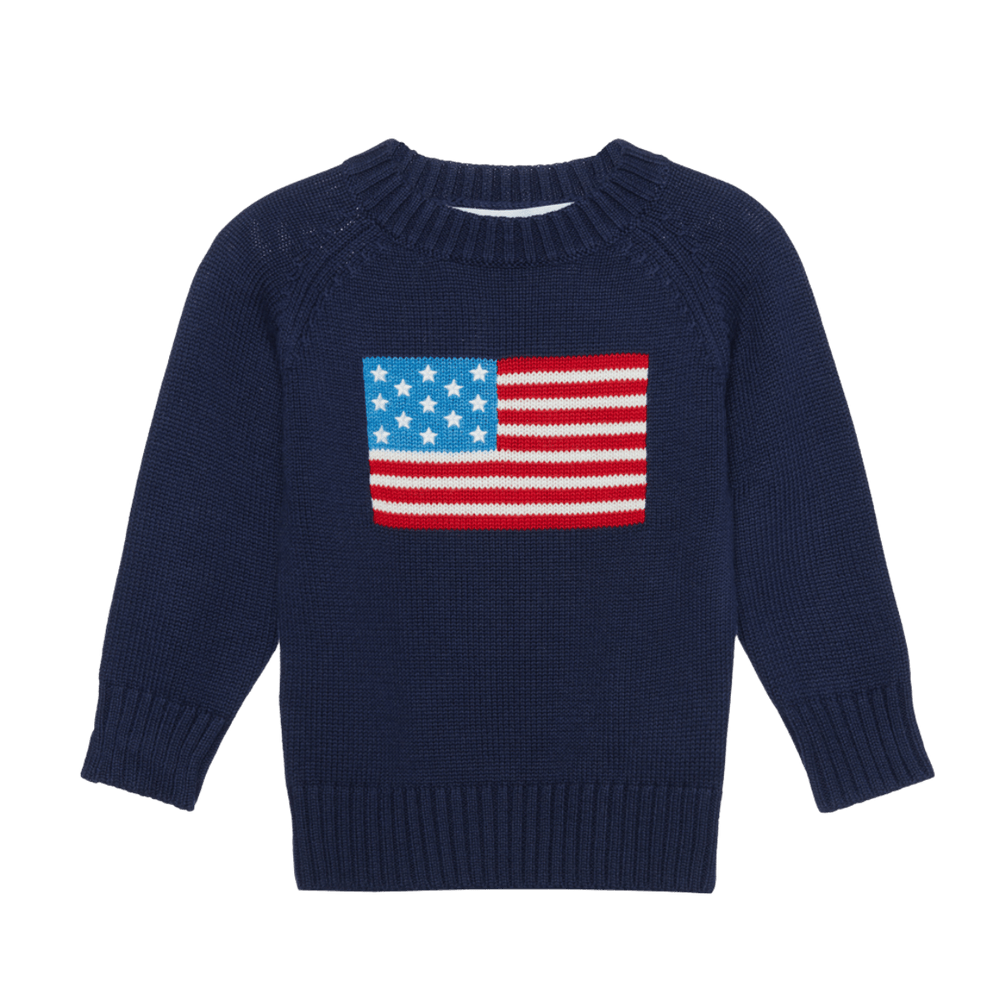 Kid's navy American flag sweater