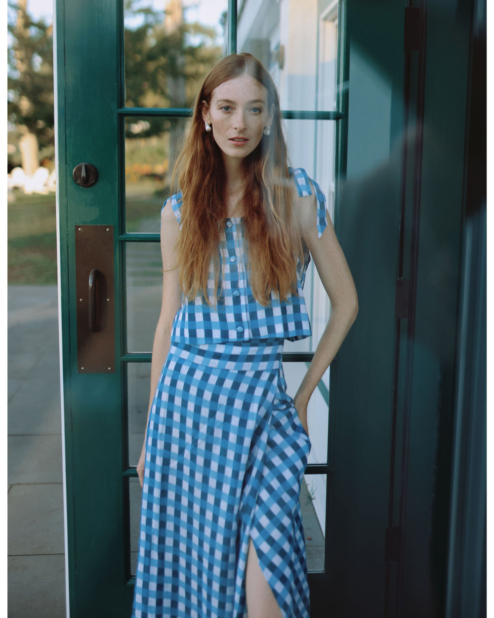 Helena Midi Wrap Skirt in Cape Gingham