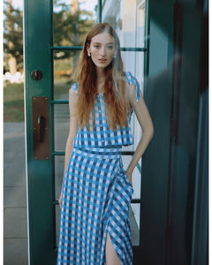 Helena Midi Wrap Skirt in Cape Gingham
