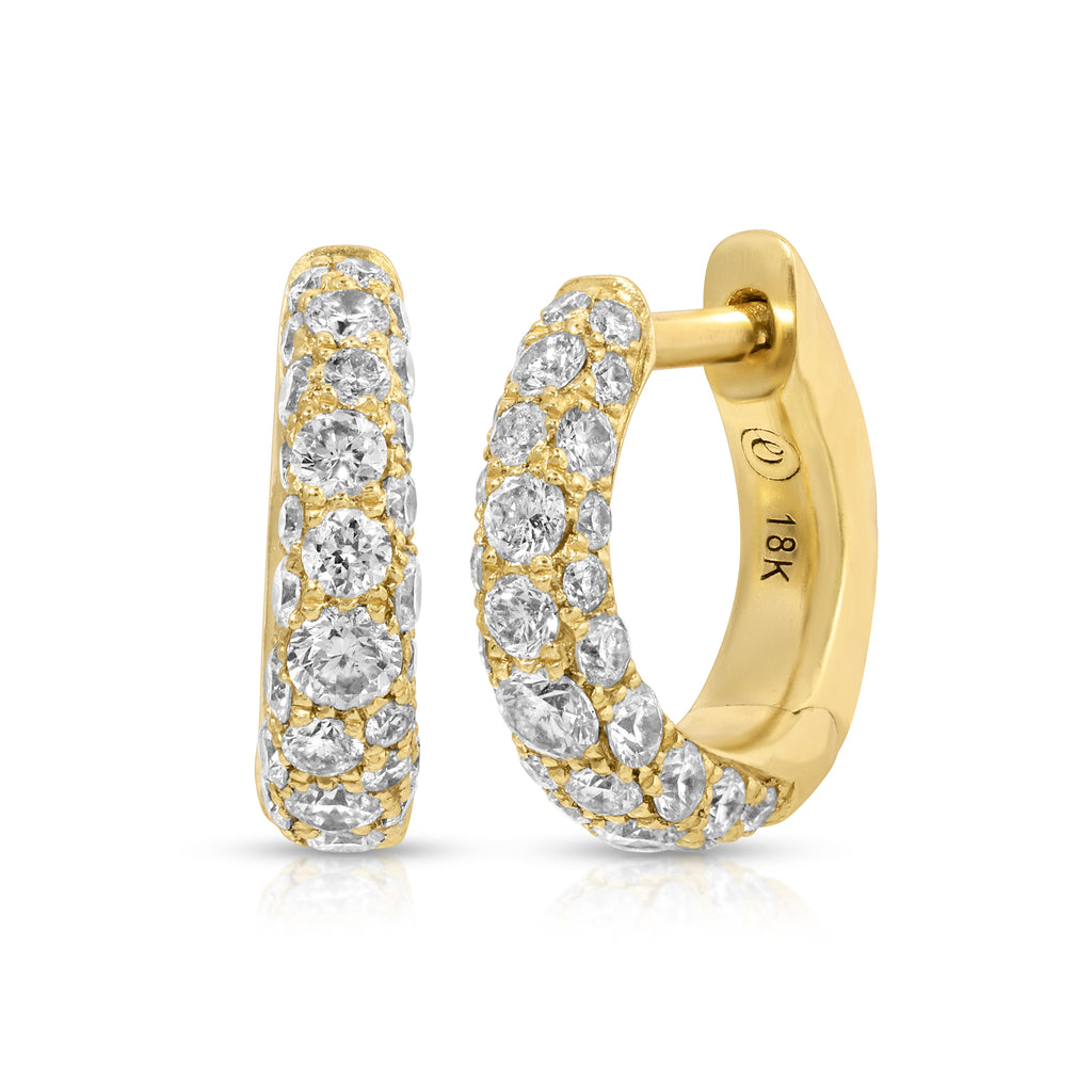 Cobblestone Micro Diamond Hoop