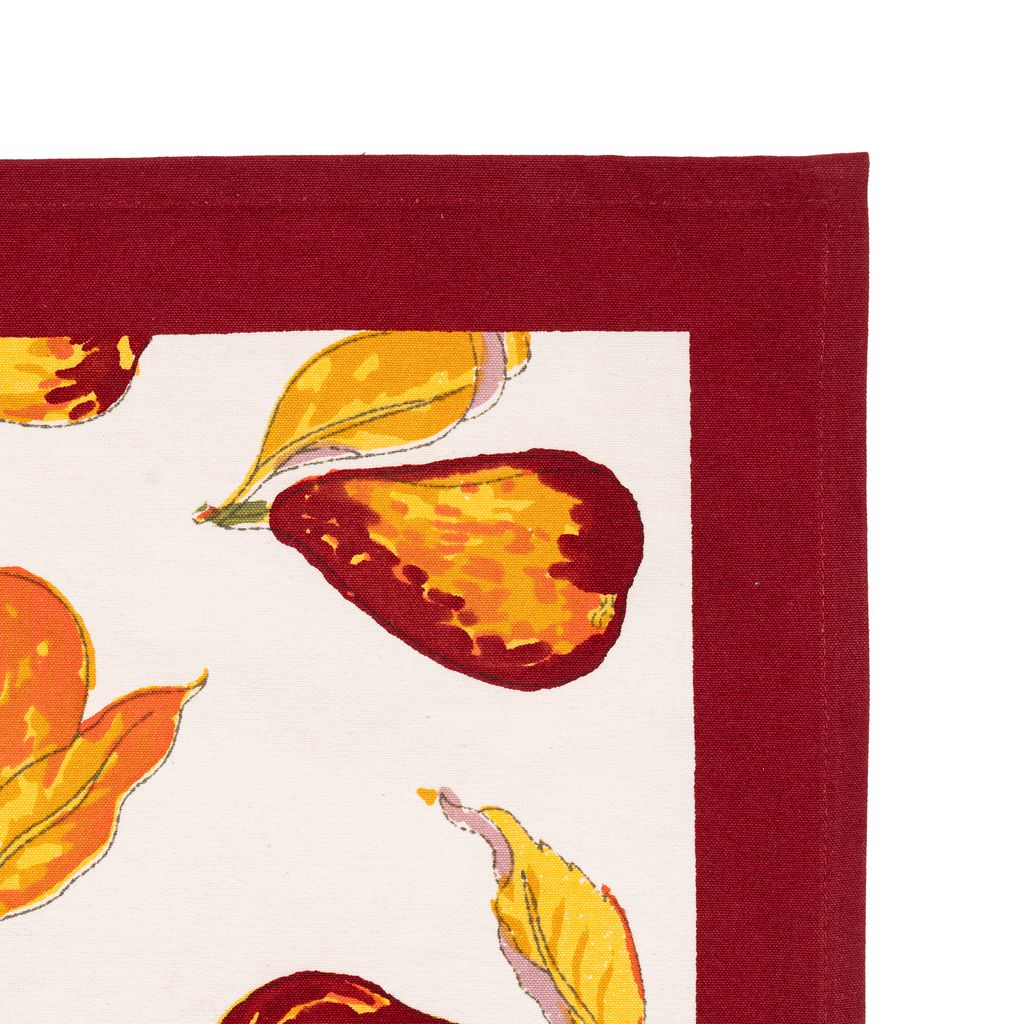 Orchard Pear Mats in Burgundy, Set of 6