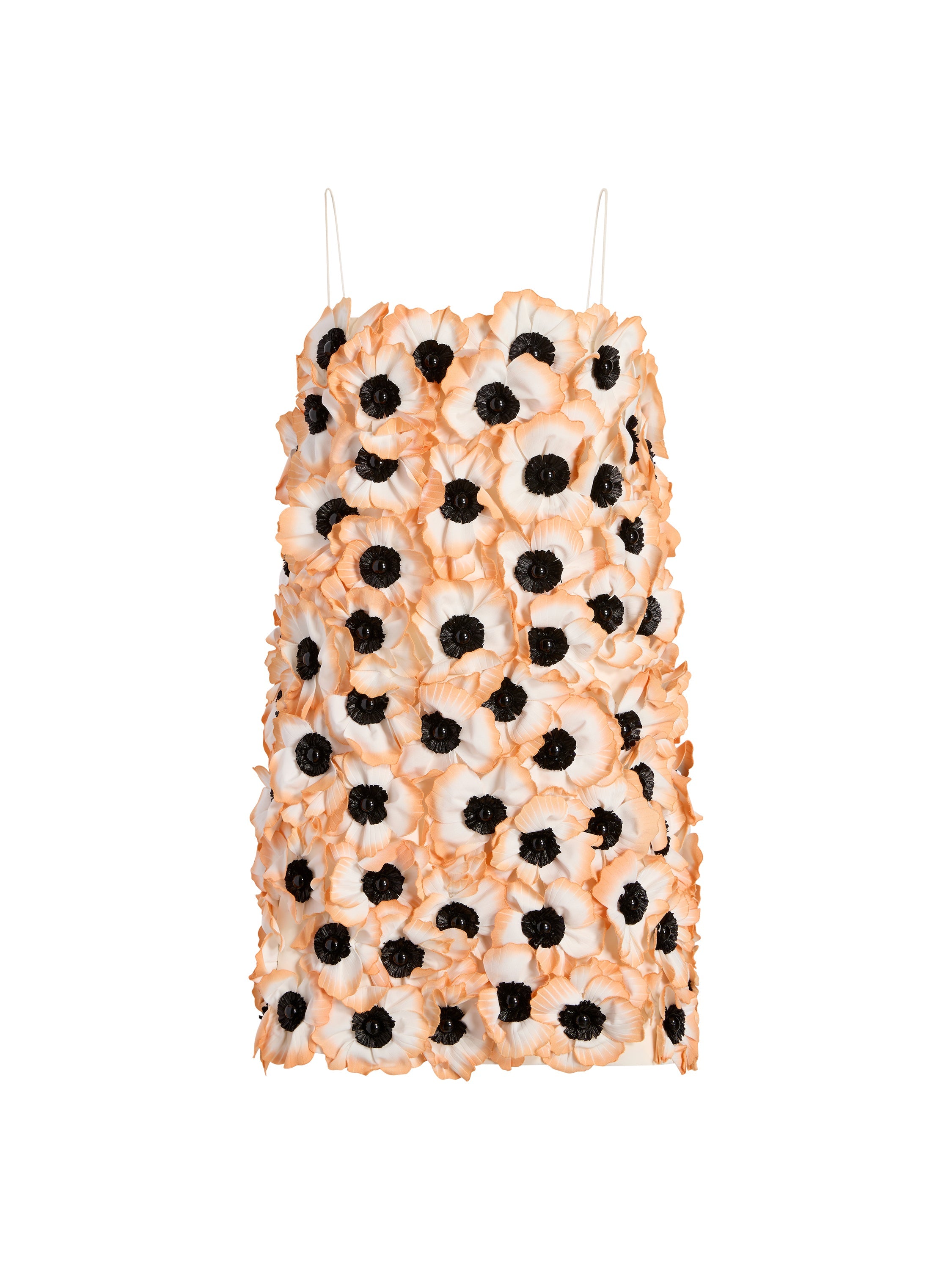 Mini Dress with Floral Appliqué in Anenome