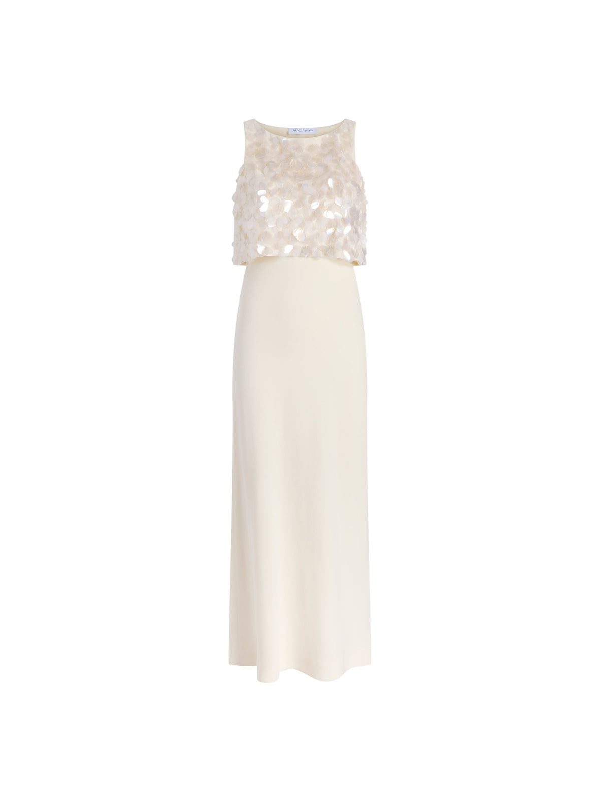 Paillette Bias Dress in Ivory