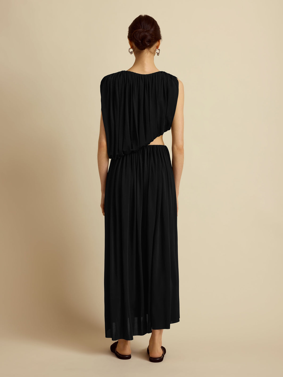 Draped Jersey Dress in Black
