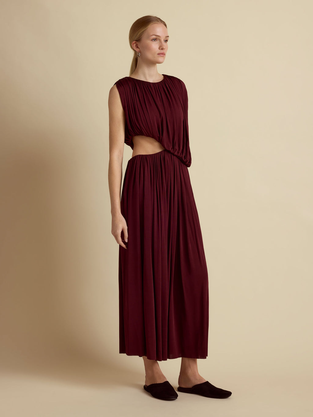 draped jersey dress Long Off White Our Draped Jersey Dress SIMKHAI Women's Moira Draped Jersey