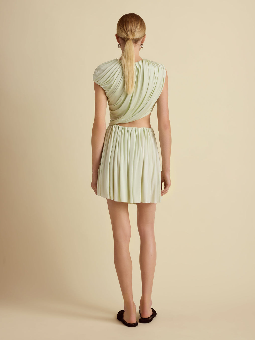 Draped Jersey Mini Dress in Hemlock