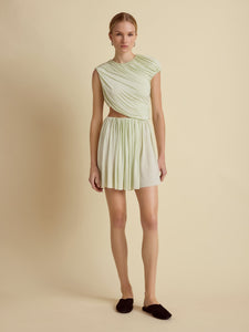 Draped Jersey Mini Dress in Hemlock