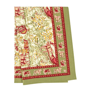 Renne Reindeer Tea Towels in Red & Green, Set of 3