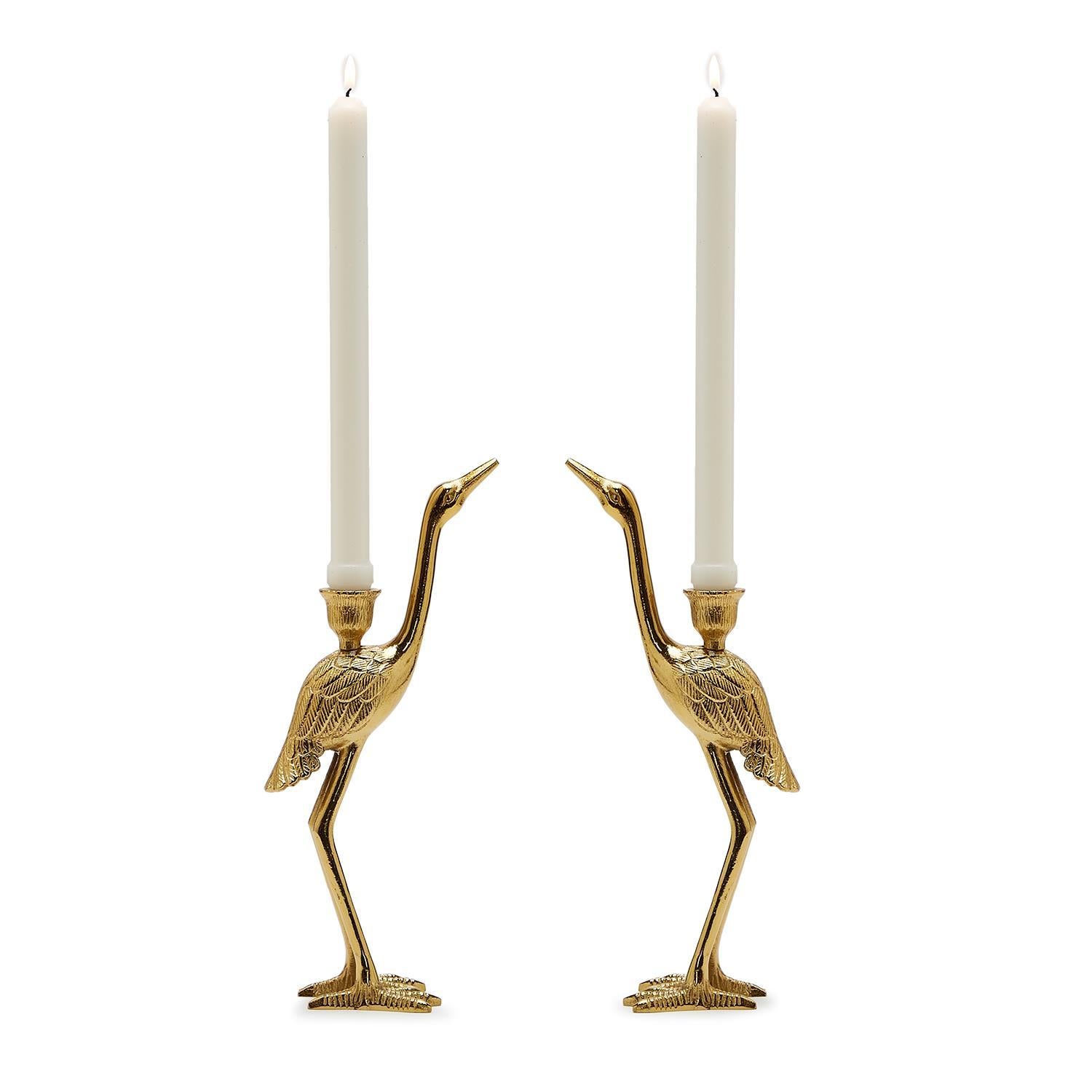 Crane Candle Holder, Set of 2