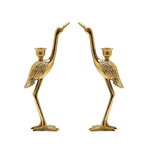 Crane Candle Holder, Set of 2