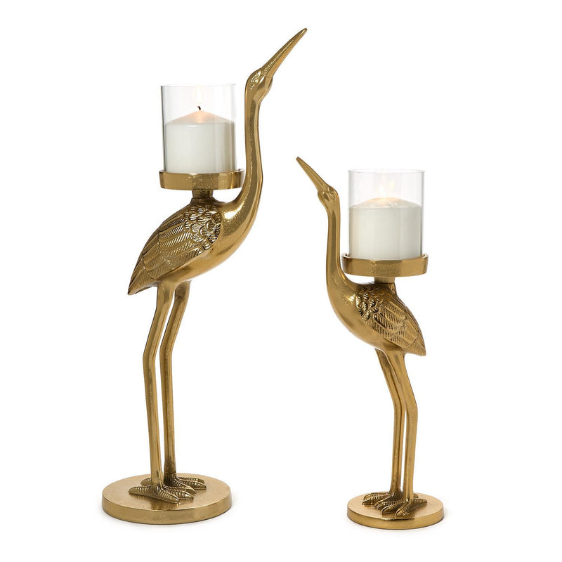 Crane Candle Holder, Set of 2