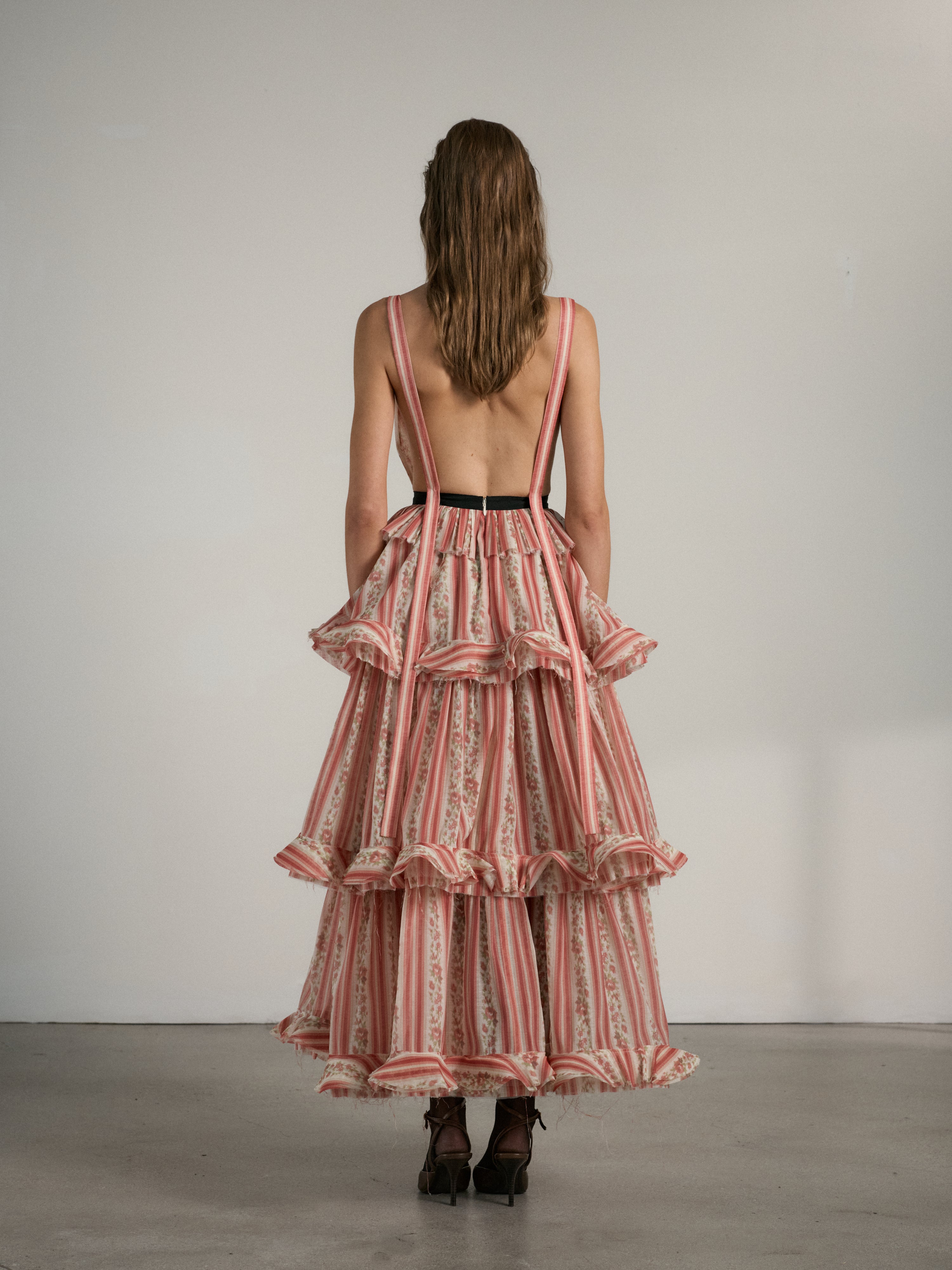 The Valencia Dress in Red Stripe Floral