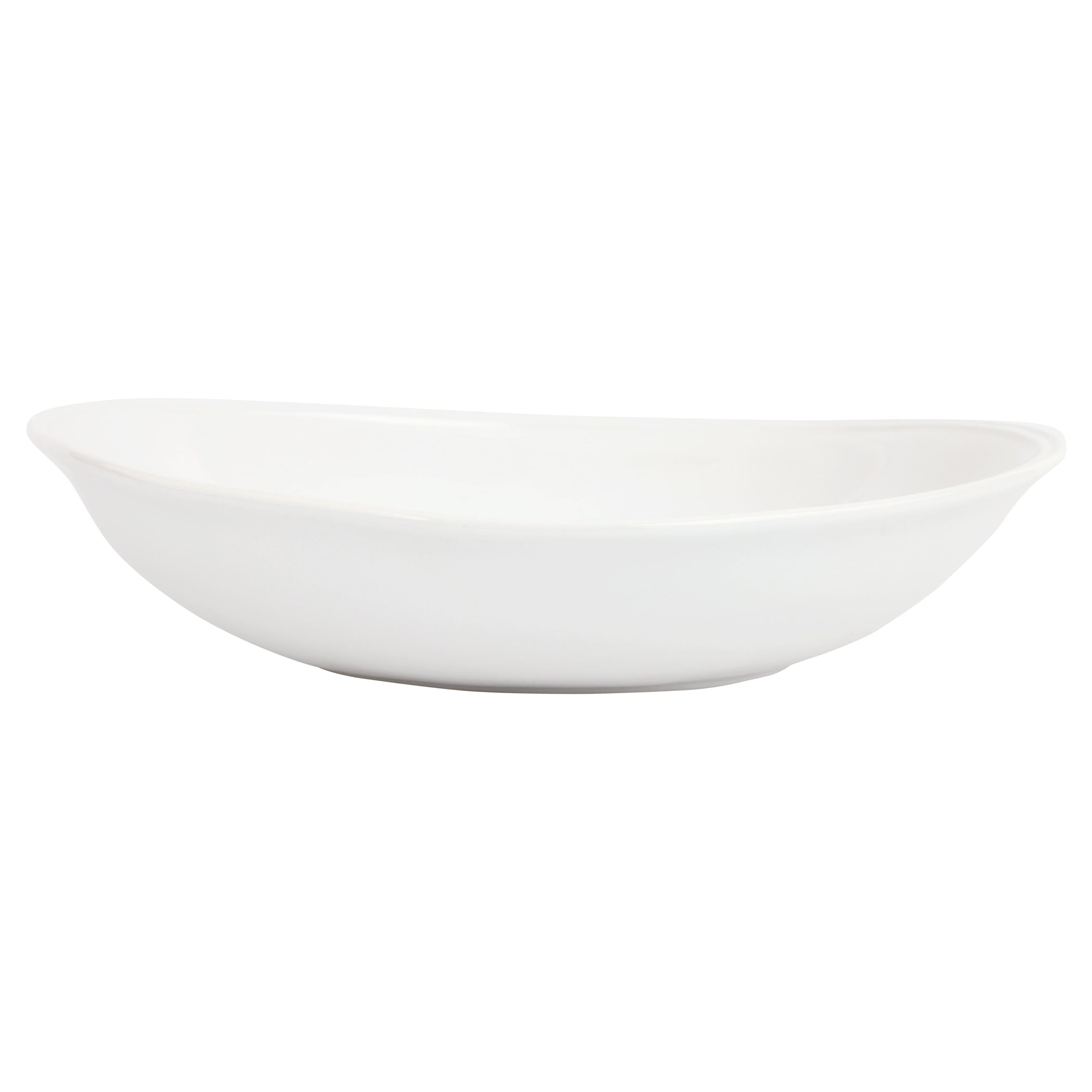 Aria White Oval Shallow Bowl