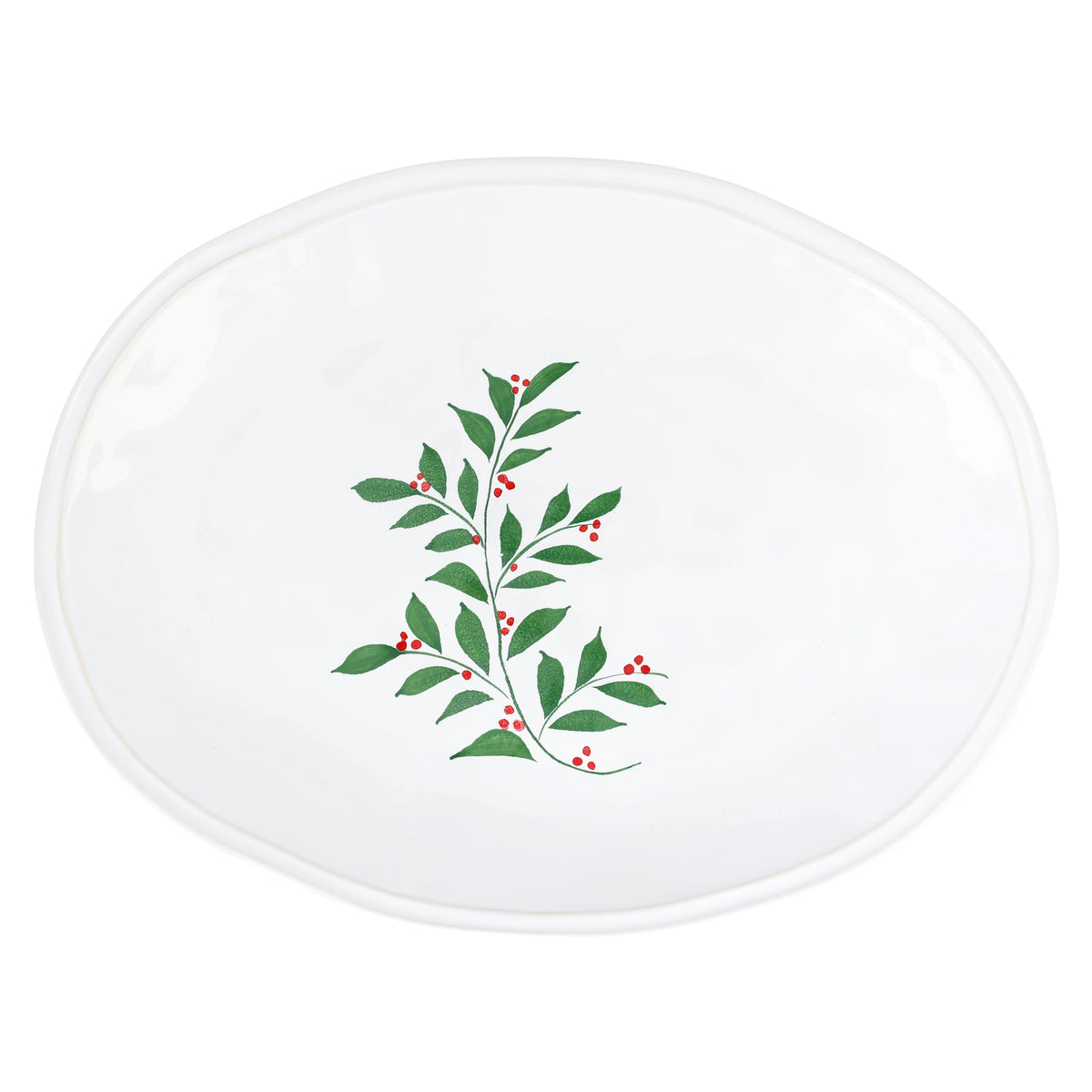 Aria Holiday Oval Platter in Green