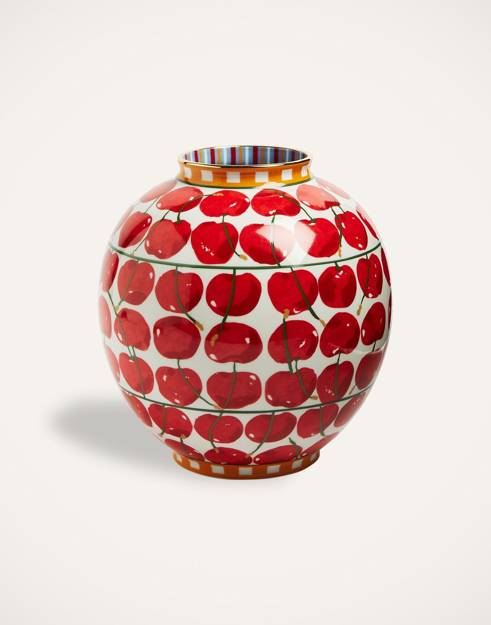 Bubble Vase Cherries Avorio in Porcelain