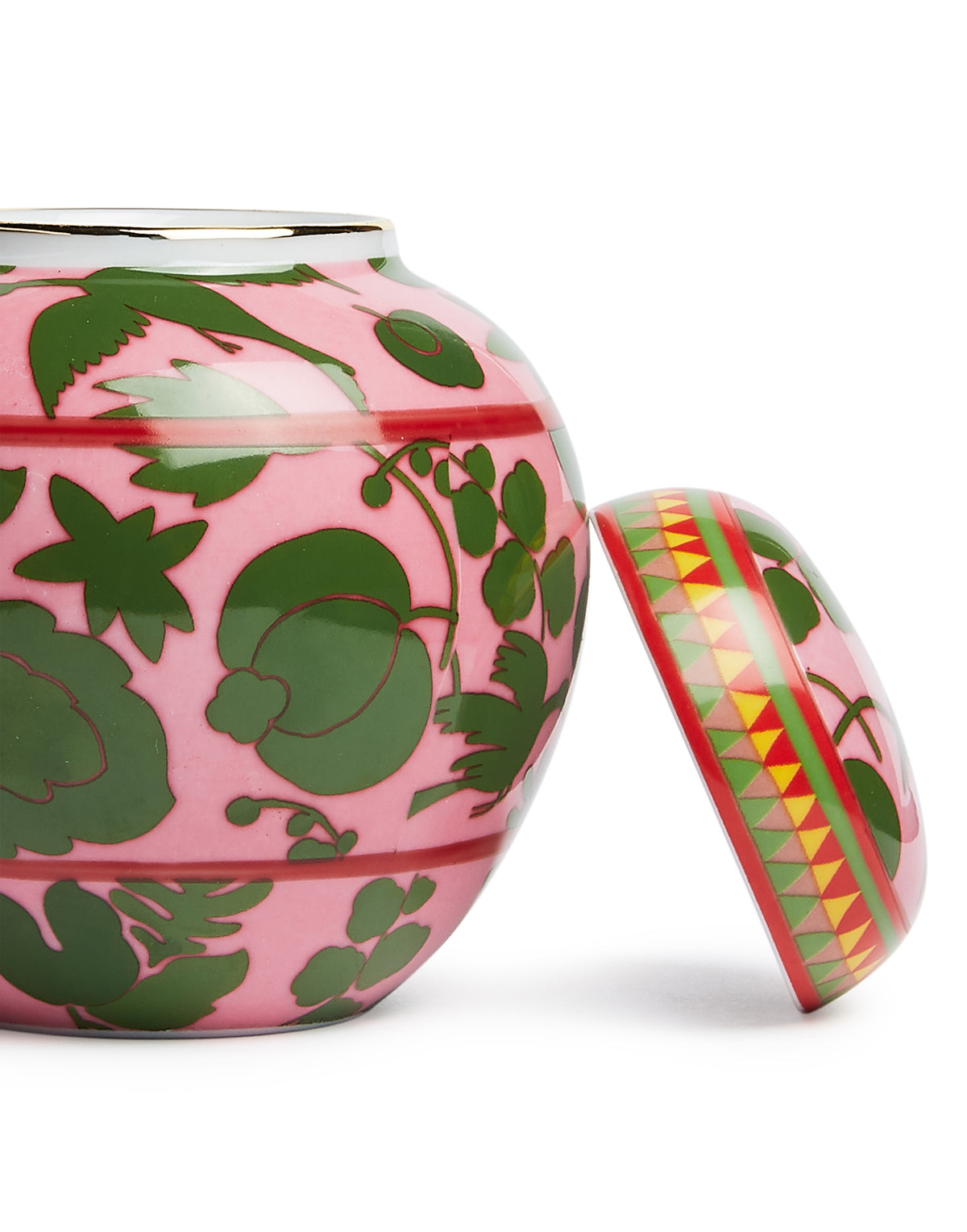 Tea Jar in Wildbird Pink & Green