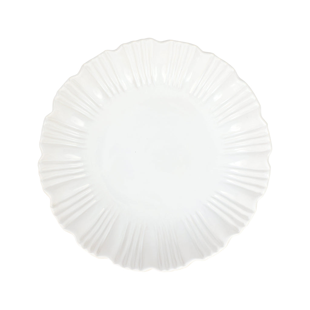 Bari White Shallow Serving Bowl
