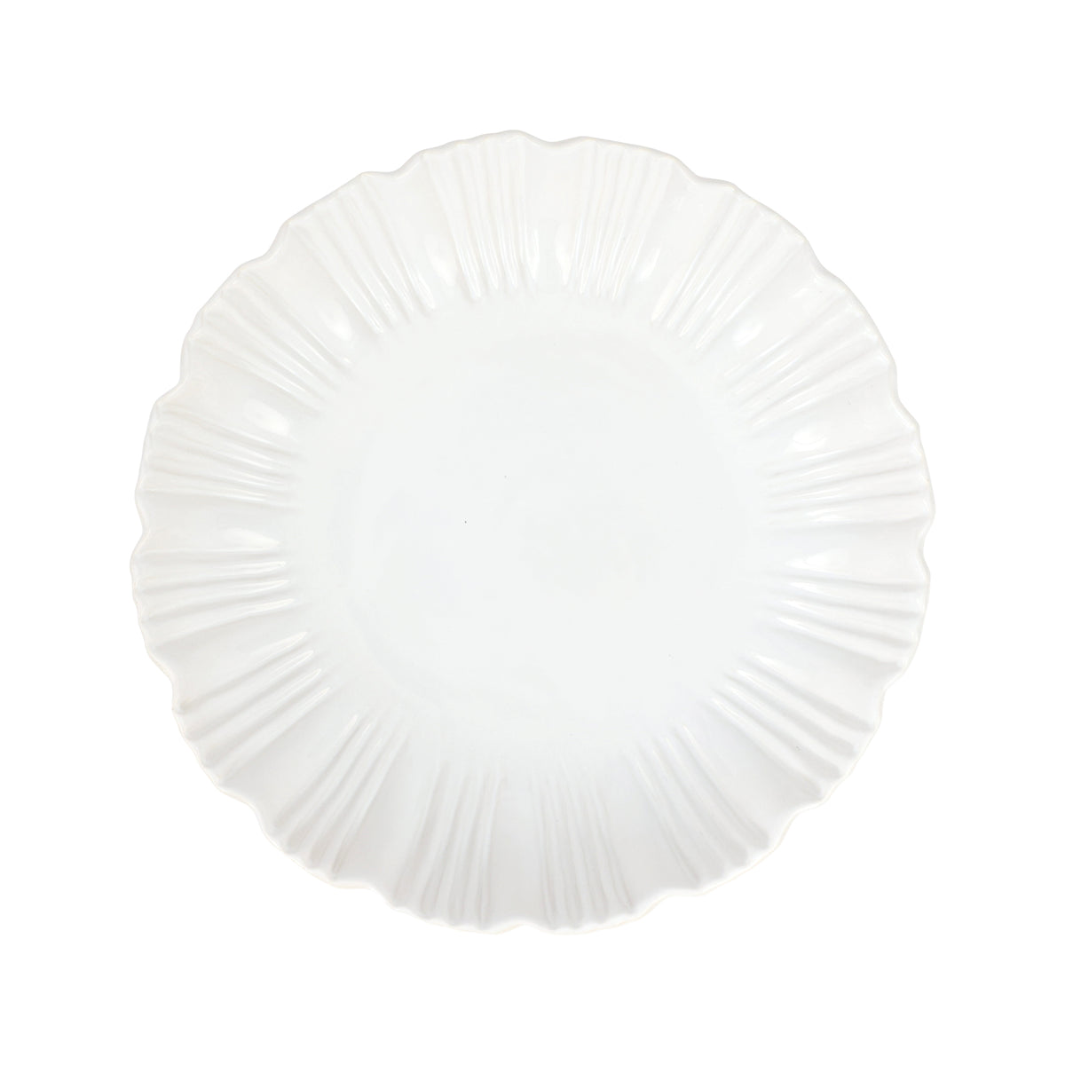 Bari White Shallow Serving Bowl