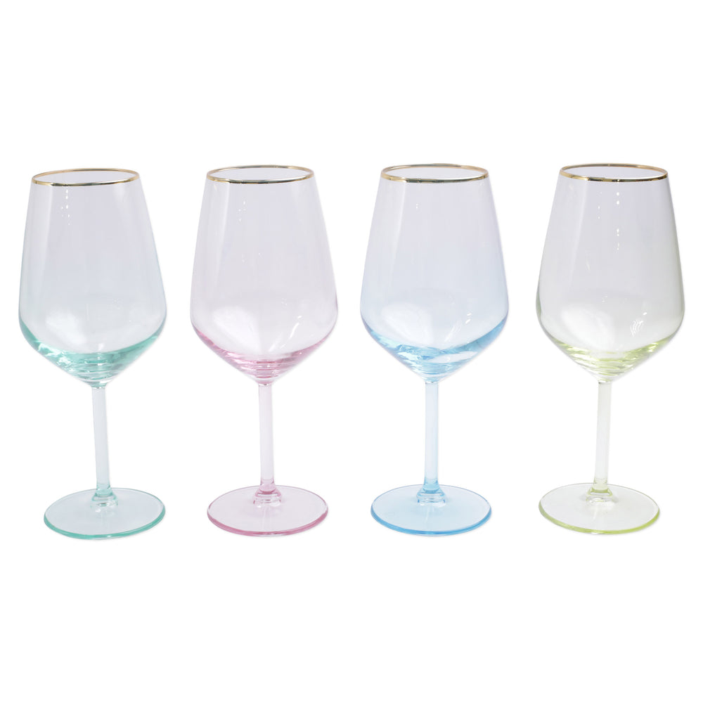 Rainbow Wine Glasses, Set of 4