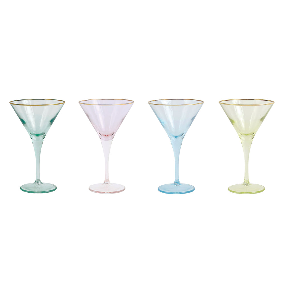 Rainbow Martini Glasses, Set of 4
