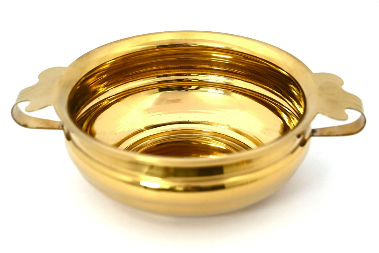 Indian Handi Serving Bowl in Brass Colored Stainless Steel