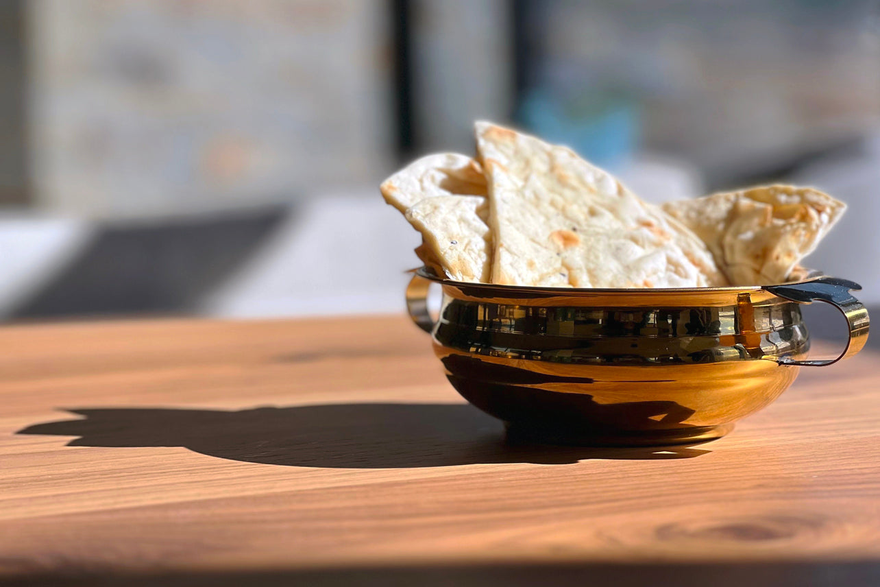 Indian Handi Serving Bowl in Brass Colored Stainless Steel