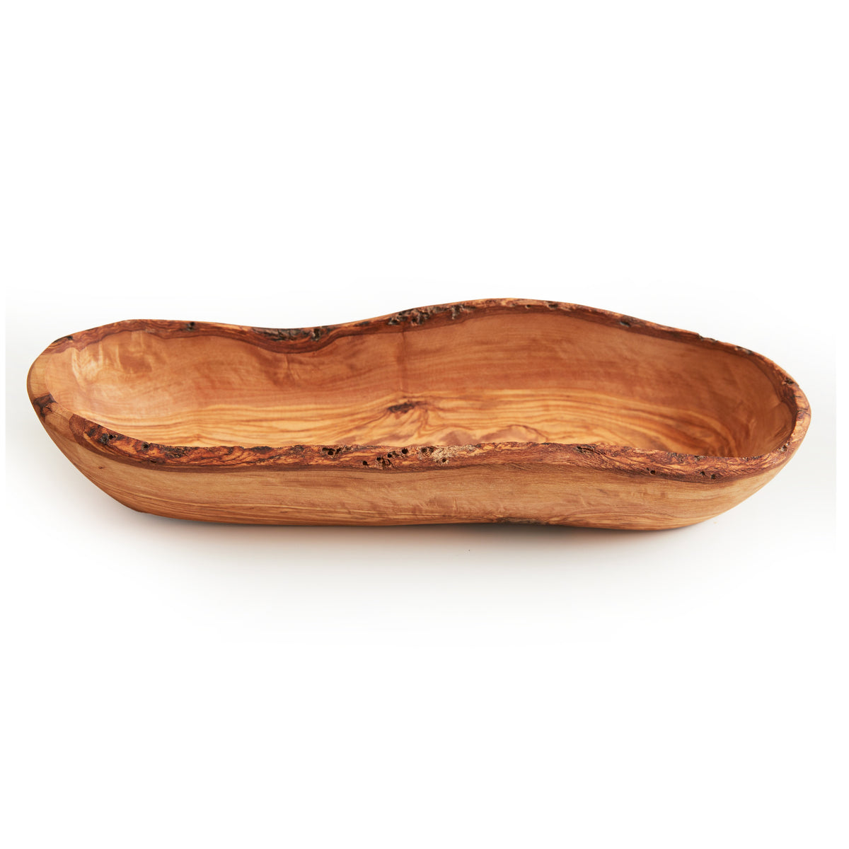 Italian Olivewood Boat Bowl with Live Edge