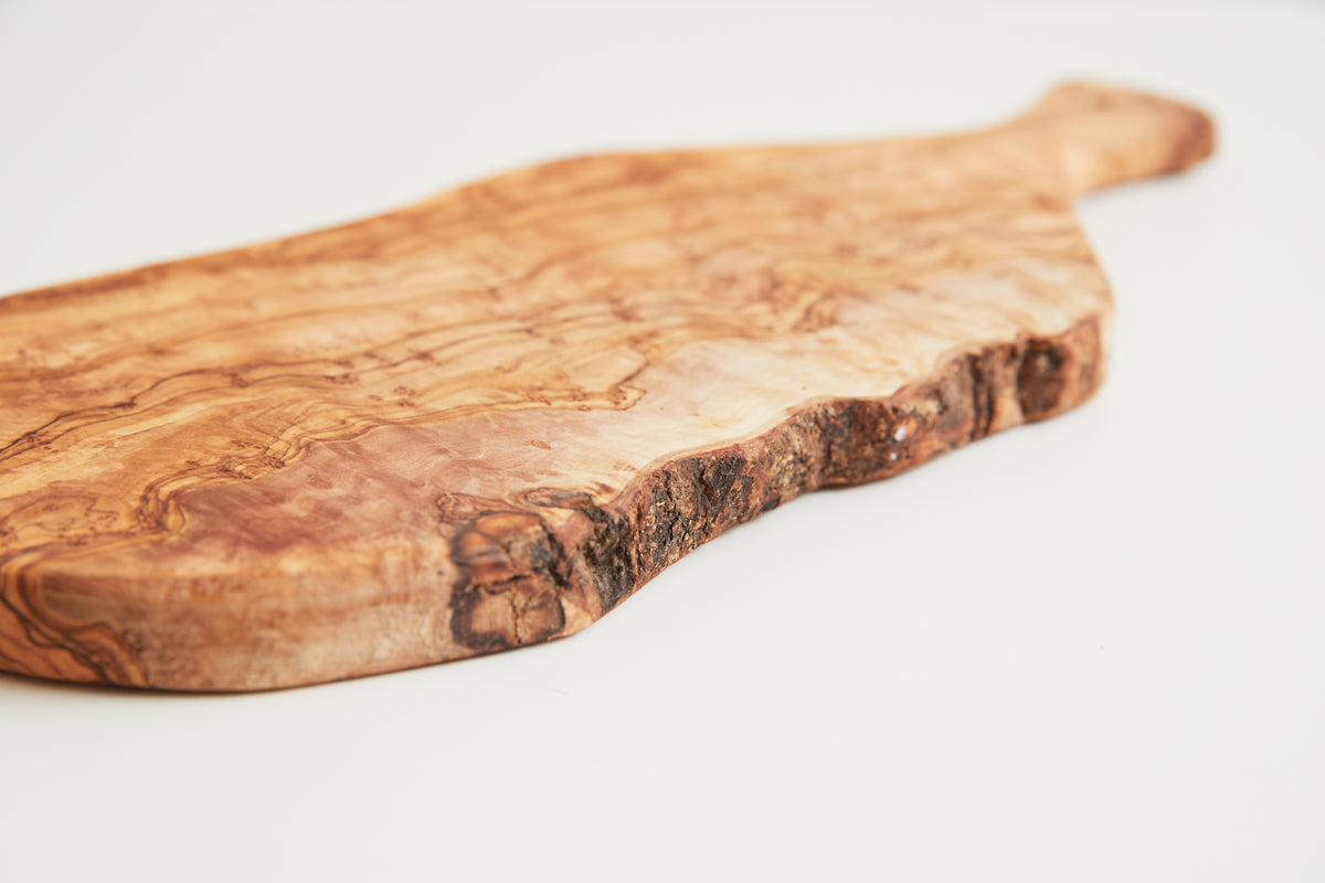 Italian Olivewood Charcuterie Board with Paddle Handle