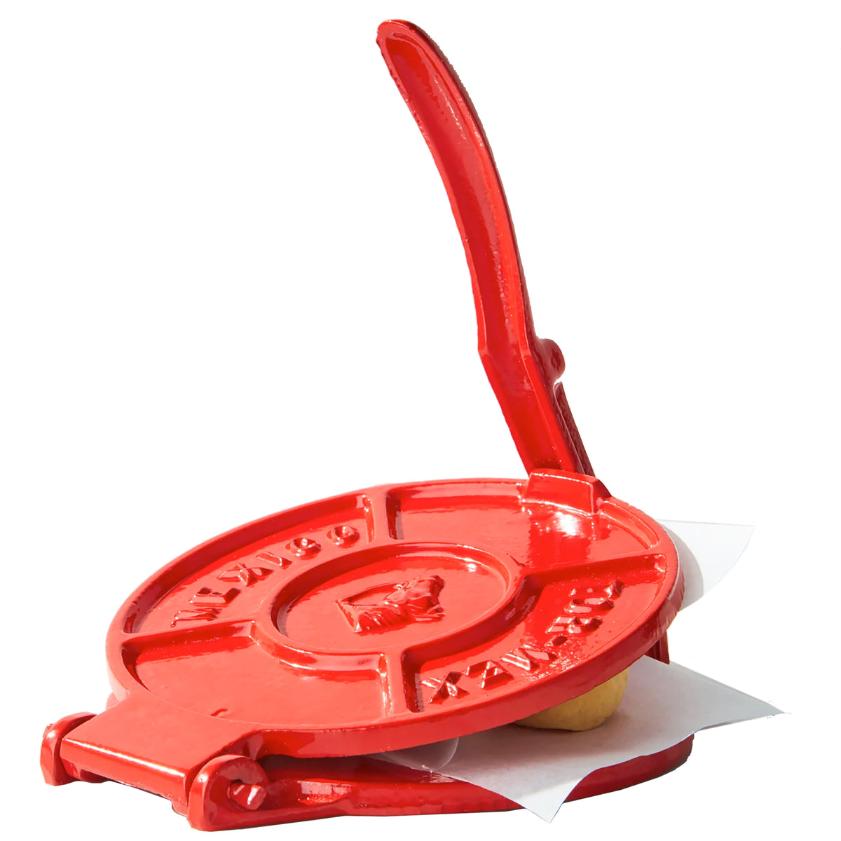 Tortilla Press Kit in Red Cast Iron with Servilleta