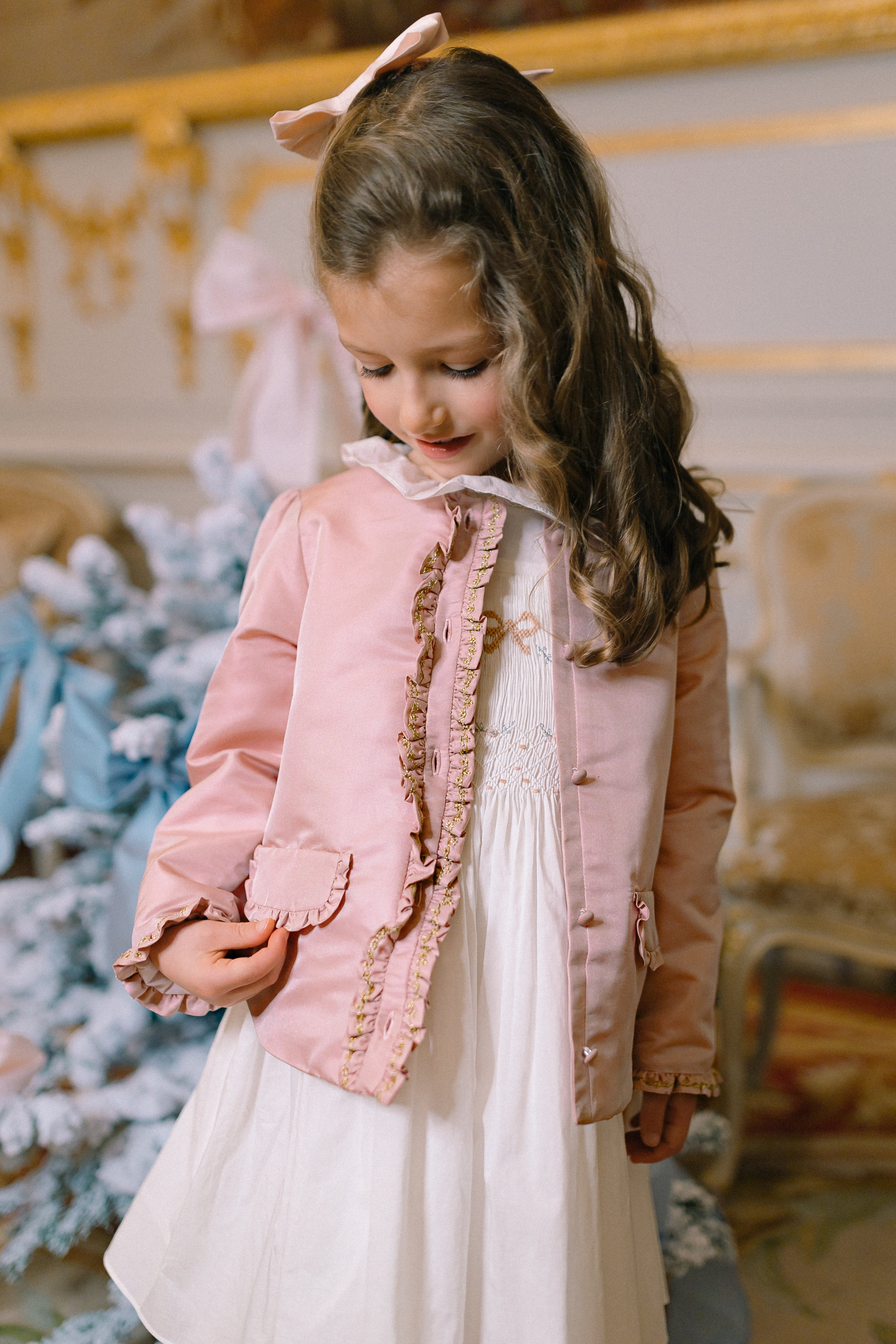 Vendôme Jacket in Light Pink Smocked