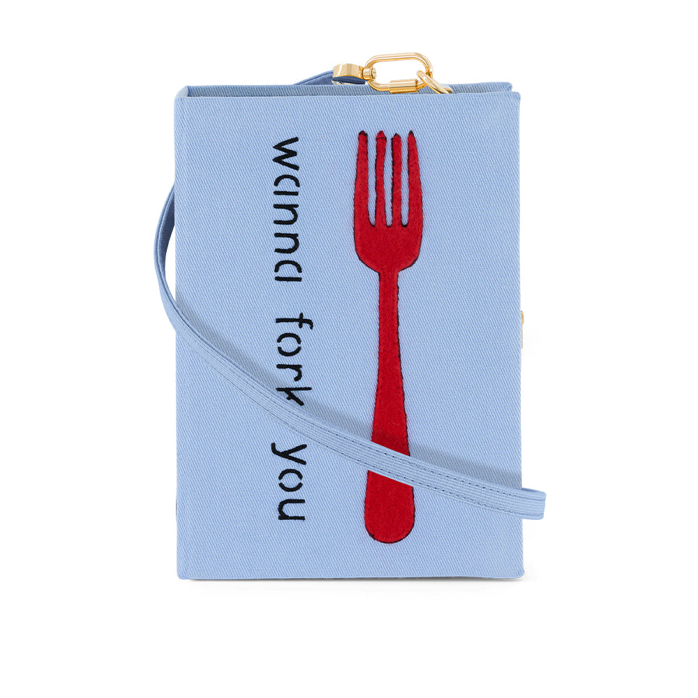 Wanna Fork You Verena Smit Strapped Book Clutch