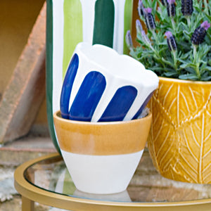Viva Garden Reactive Small Cachepot in Amber