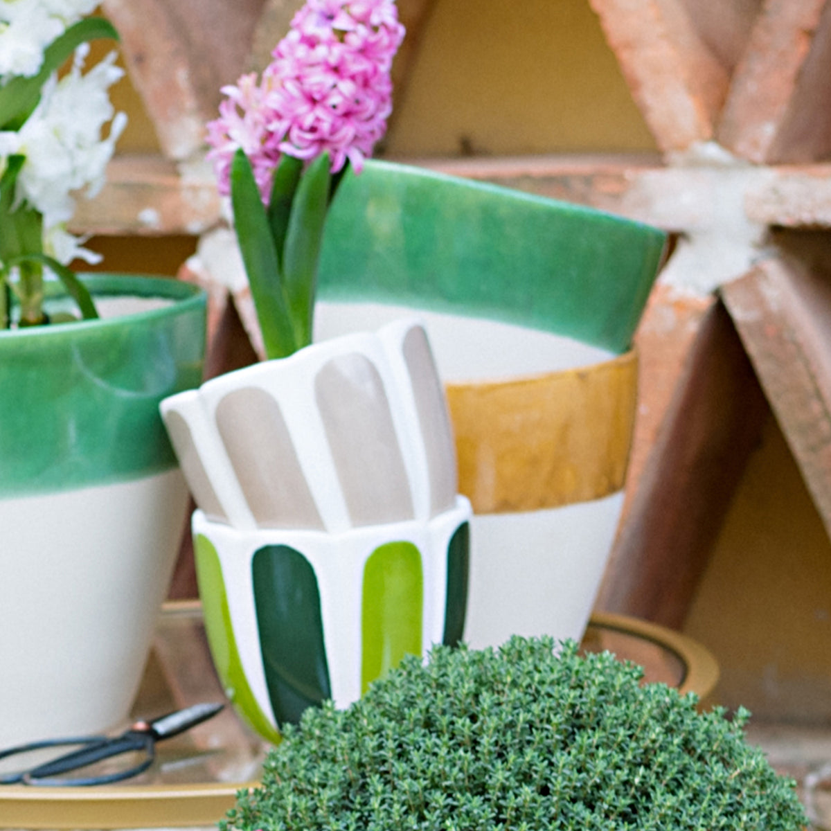 Viva Garden Reactive Medium Cachepot in Green