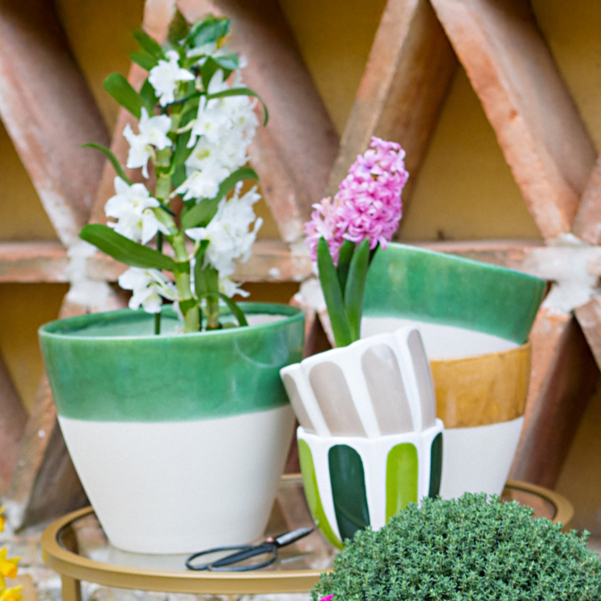 Viva Garden Reactive Large Cachepot in Green