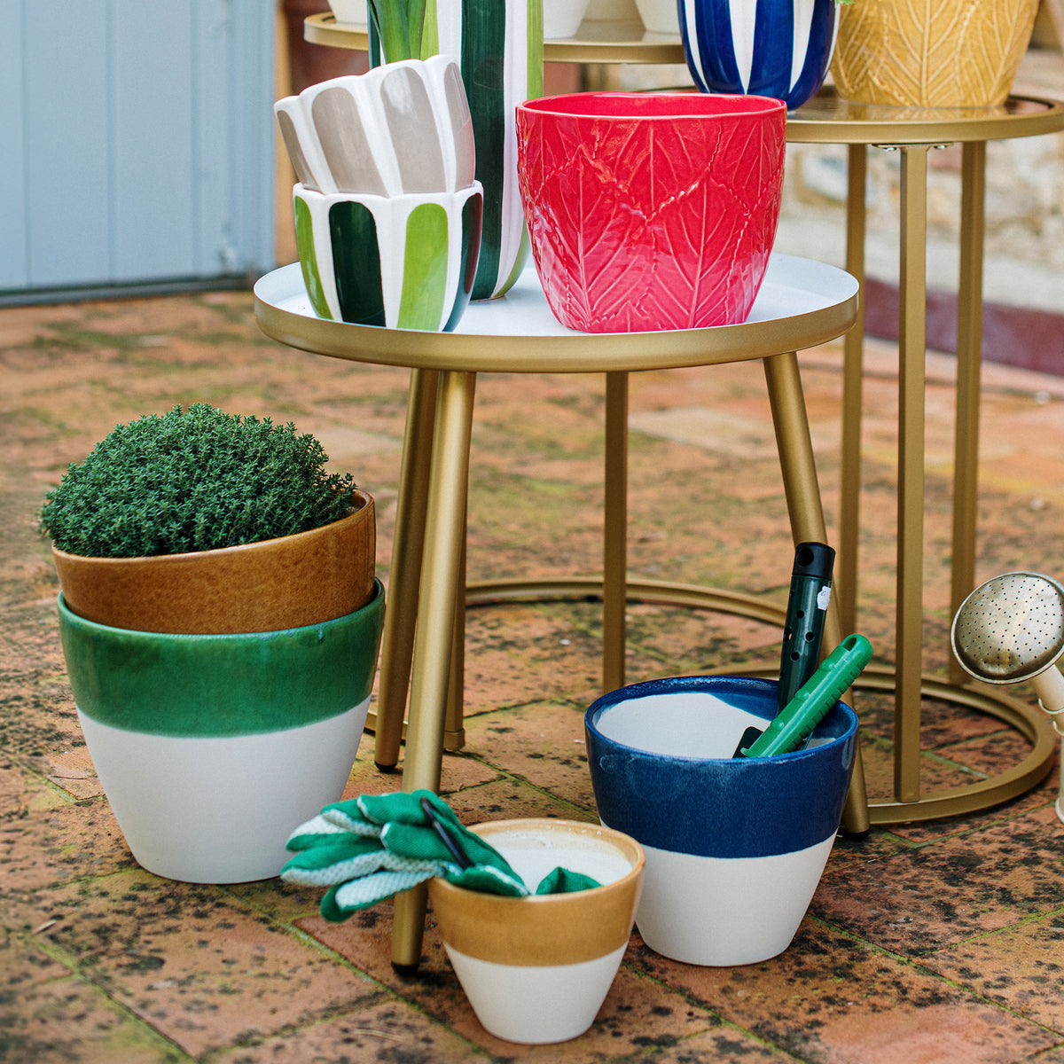 Viva Garden Reactive Large Cachepot in Green