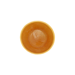 Viva Garden Embossed Leaves Cachepot in Amber