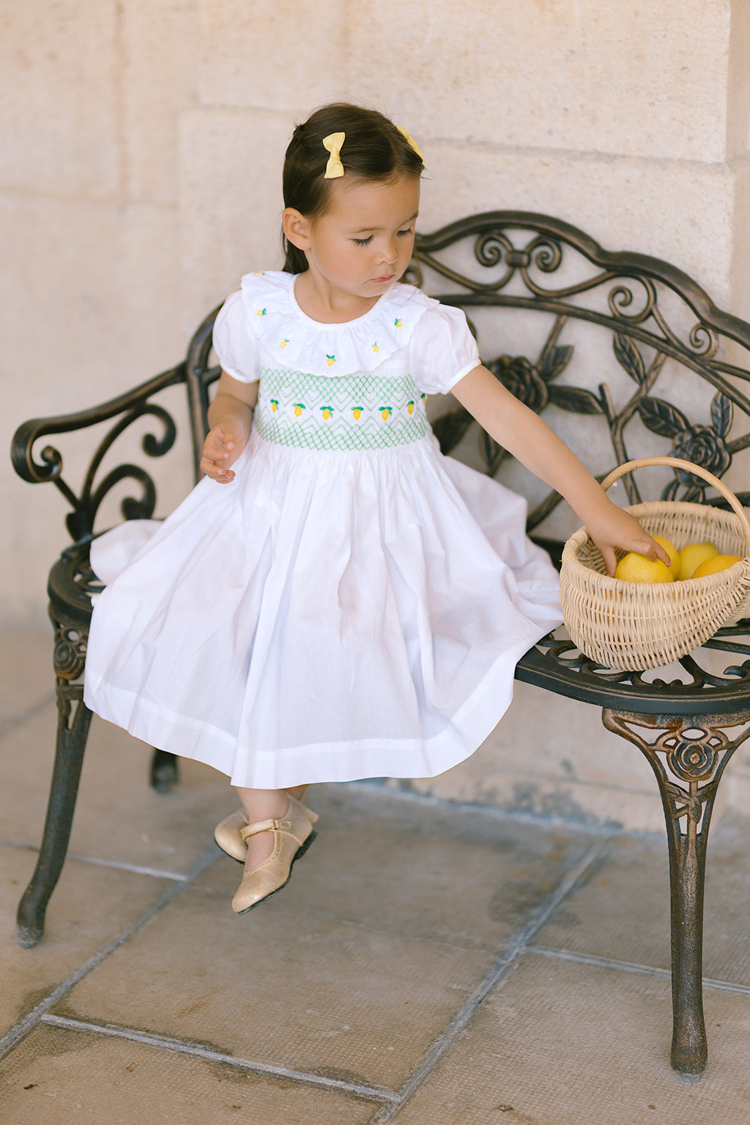 Victoria White Mint Smocked Dress