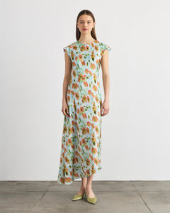 Violeta Dress in Powder Blue Multi