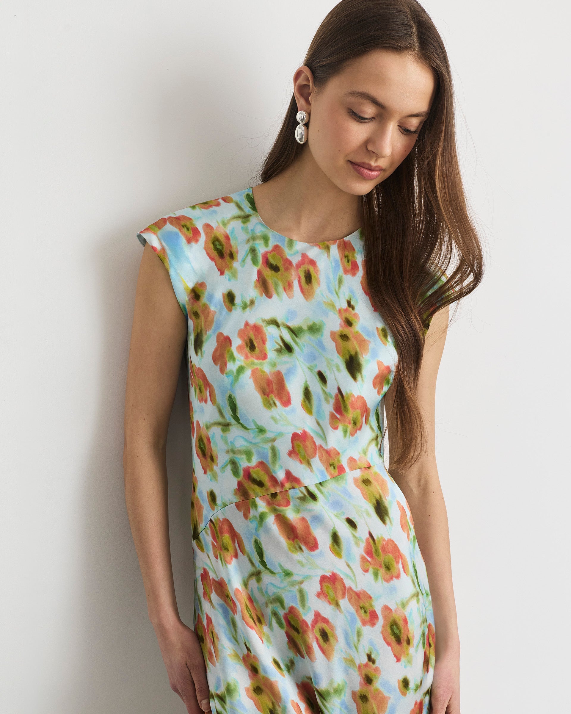 Violeta Dress in Powder Blue Multi