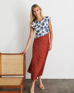 Violeta Dress in Cream/French Blue Multi