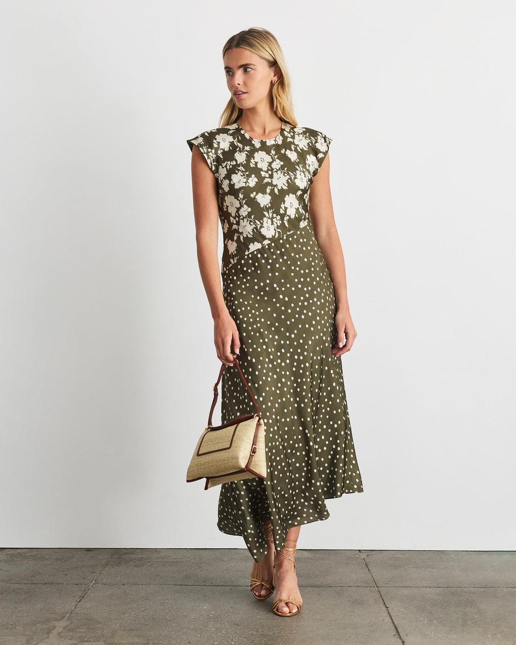 Violeta Dress in Fern/Cream Multi