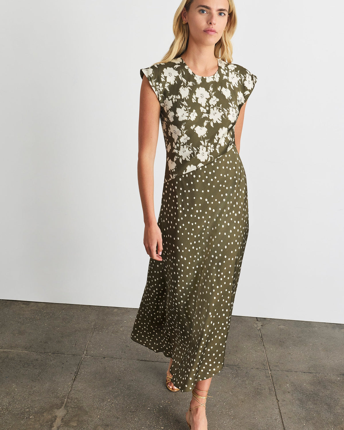 Violeta Dress in Fern/Cream Multi