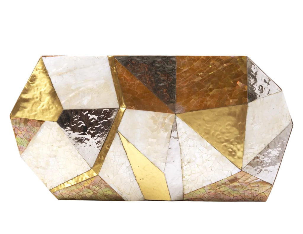 Vivienne Clutch in Gold/Silver/White