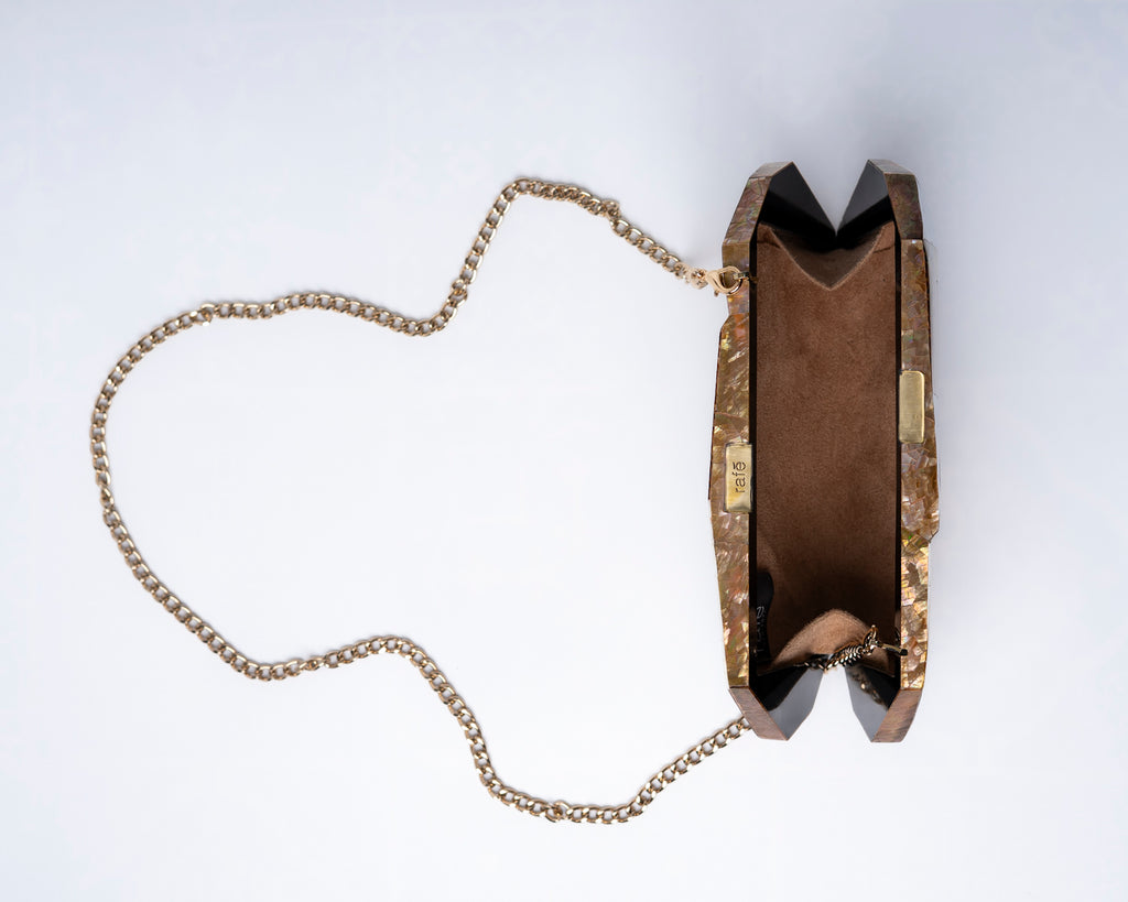 Vivienne Clutch in Gold/Silver/White