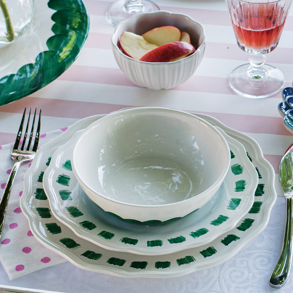 Lisbon Green Stitch Dinner Plate