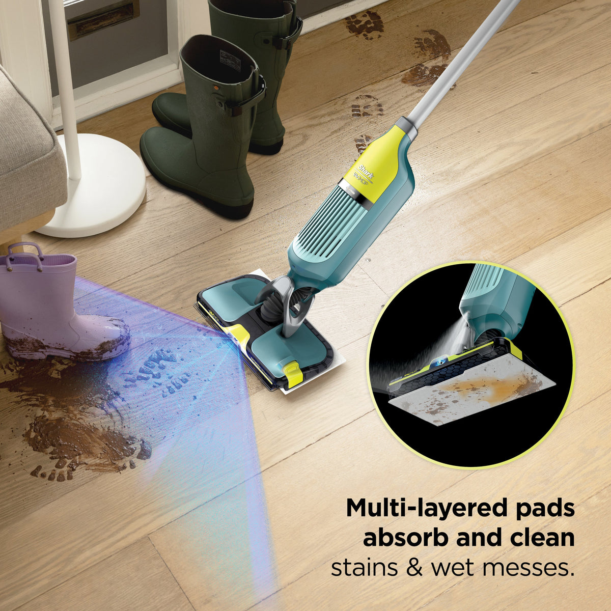 Shark VACMOP Reveal Cordless Hard Floor Vacuum & Spray Mop, Green